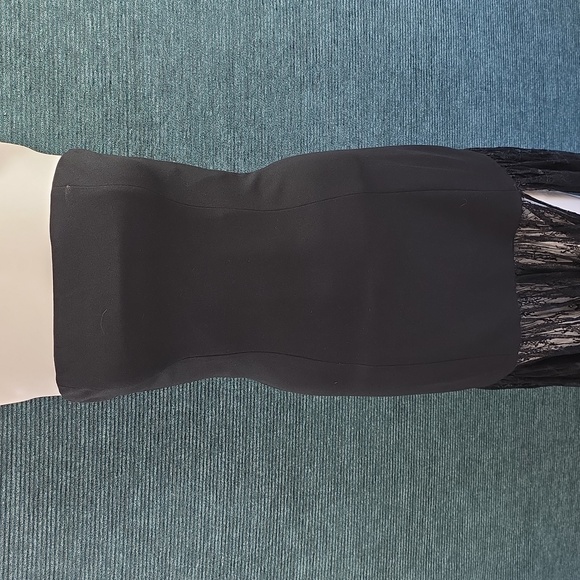 Lulus Vesna Black Mixed Media Strapless Maxi-Dress Size S - Picture 9 of 16